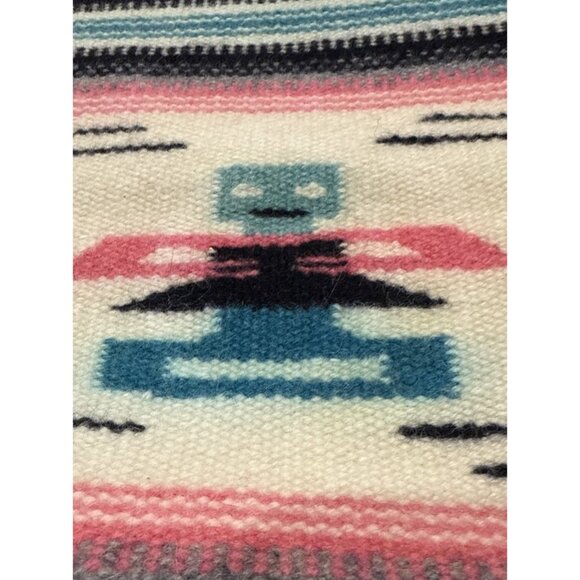 Southwest Wool Rug/Tabletop Hand Woven Tapestry Thunderbird 9” X 18.5” Vtg - Picture 9 of 9